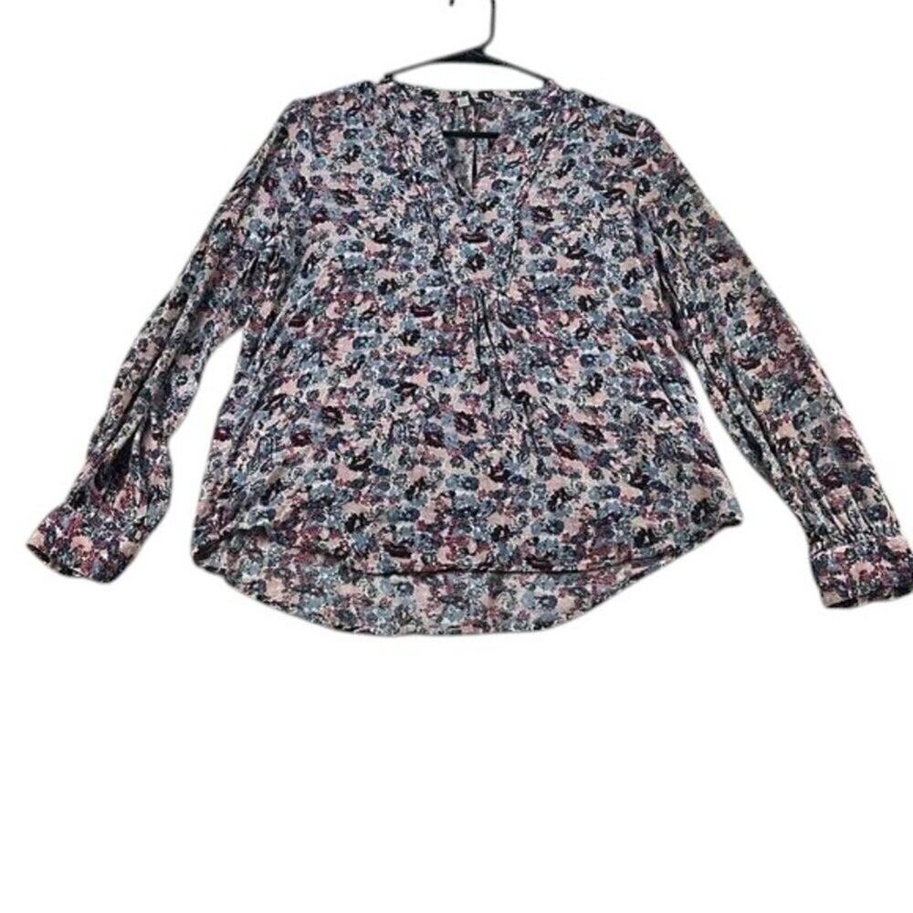 Lucky Brand Floral Boho Top Pink & Blue Women’s Size M